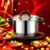 يخيخن قدر كبير من الحساء الساخن قدر قدر من الحساء الساخن بالمطبخ المنزلي، HR187-10 details Picture